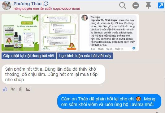 Phản hồi của khách hàng khi dùng Lavima