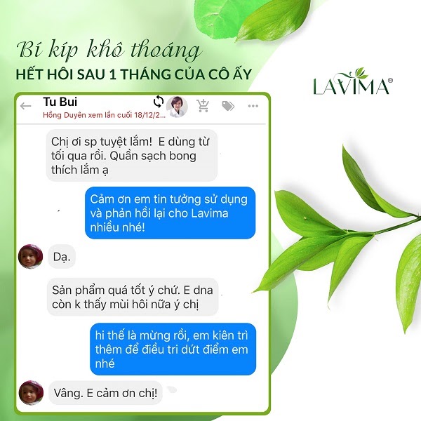Phản hồi của chị em về Lavima